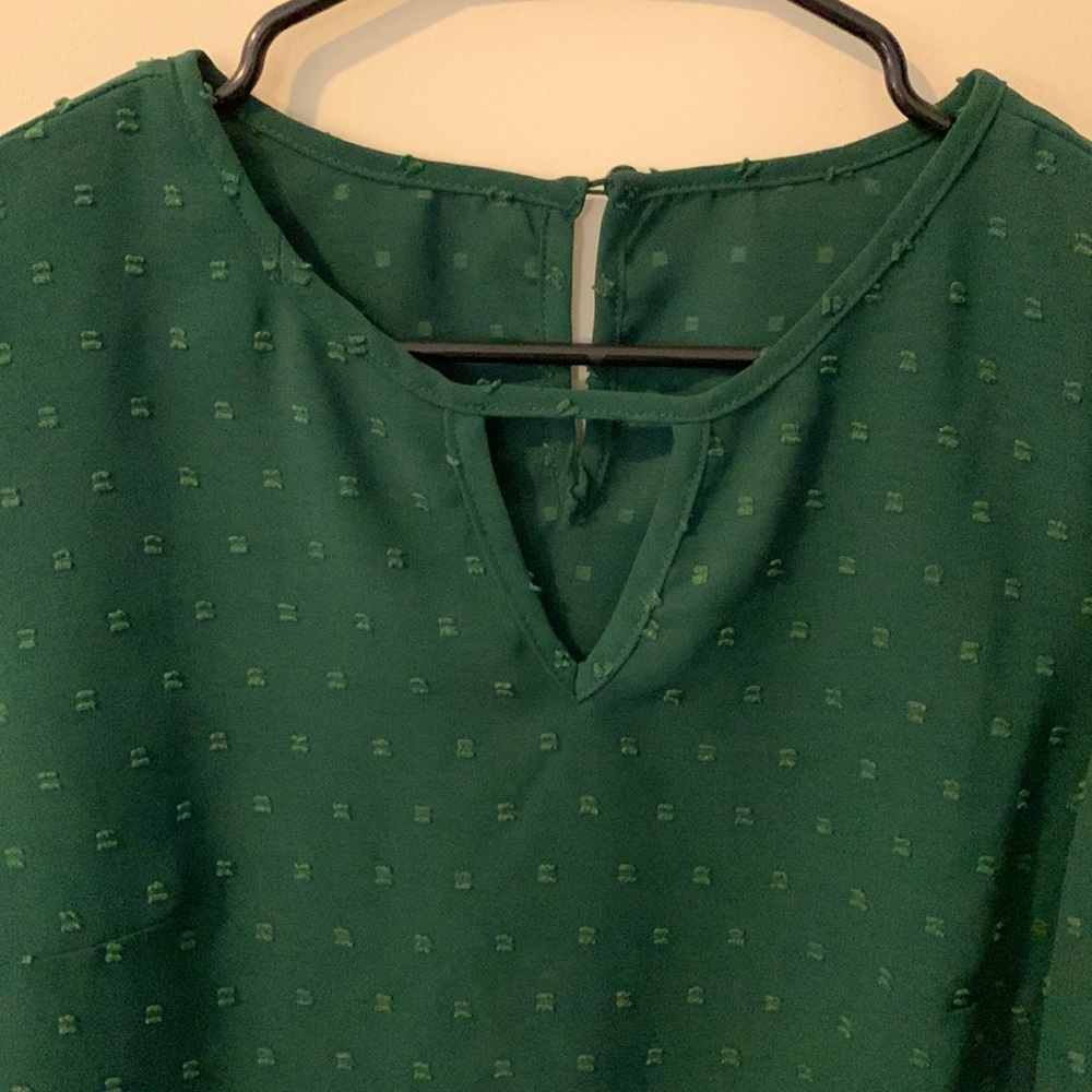 Green Textured Blouse - Picture 2 of 3